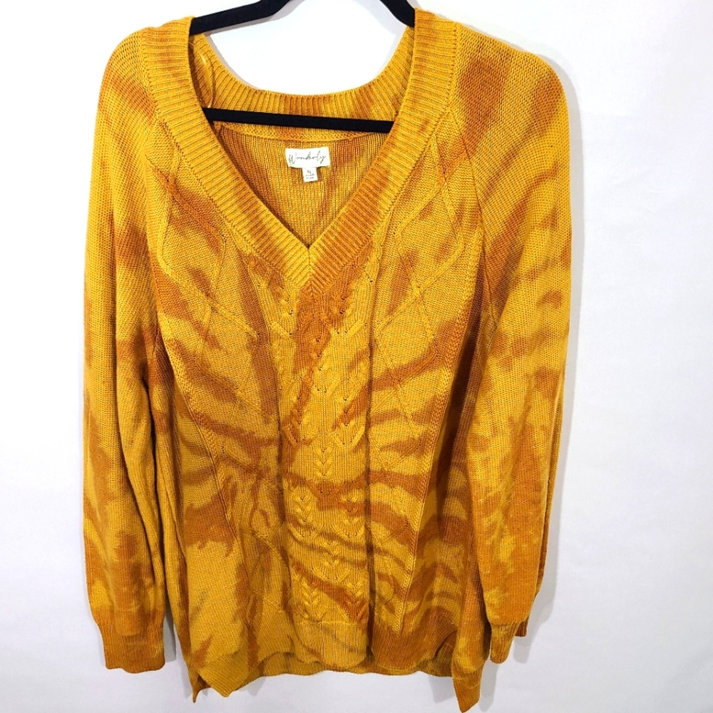 Wonderly Women's‎ Size XL Pullover Long Sleeve Sweater Brown/Burnt Orange Top
